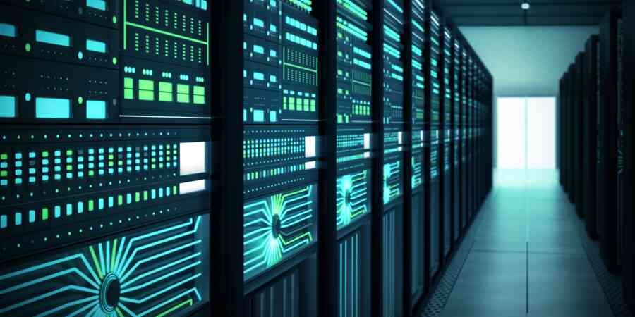 Data center with servers on both sides