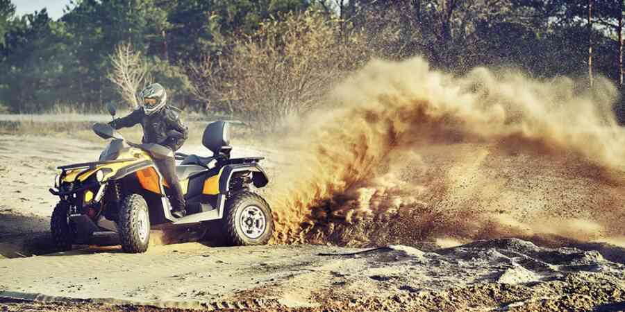 ORV rider aggressively riding vehicle