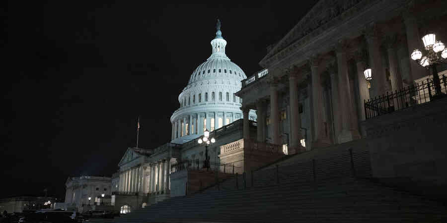U.S. Capitol at night